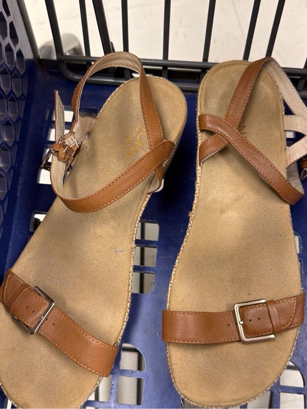 Vionic Amber Leather Sandals Brown Adjustable Comfort Orthopedic Women’s Size 10